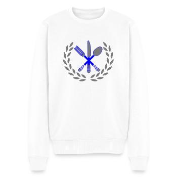 besteck kochen - Männer Premium Bio Pullover - Weiß - Vorne - Thijin (182cm)