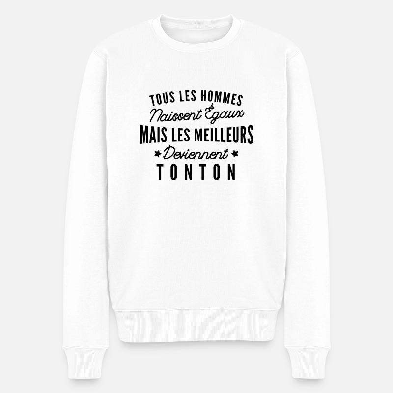 les meilleurs deviennent tonton / cadeau tonton - Pull Premium bio Homme - blanc