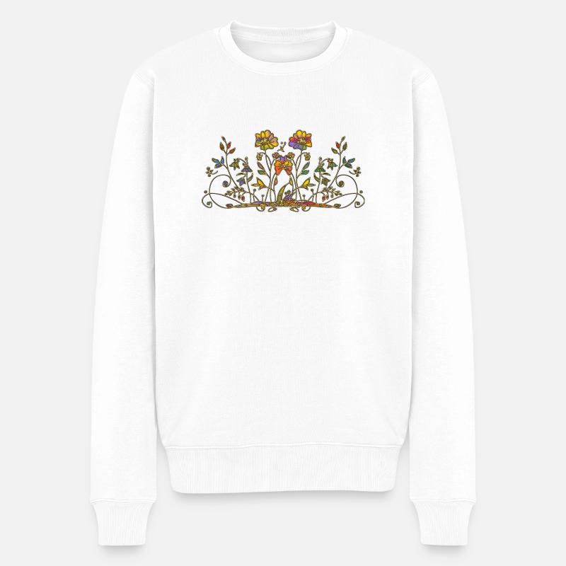 Fleur - Pull Premium bio Homme - blanc
