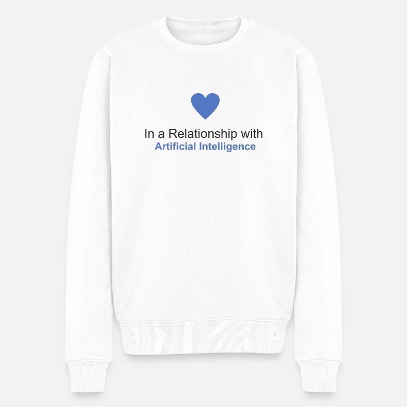 In a relationship with Artificial Intelligence - Men's Premium Organic Jumper - white