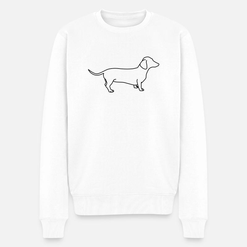 Teckel Lineart 1 - Pull Premium bio Homme - blanc