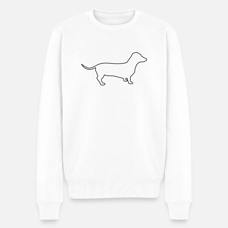 dackel konturen 1 - Männer Premium Bio Pullover - Weiß