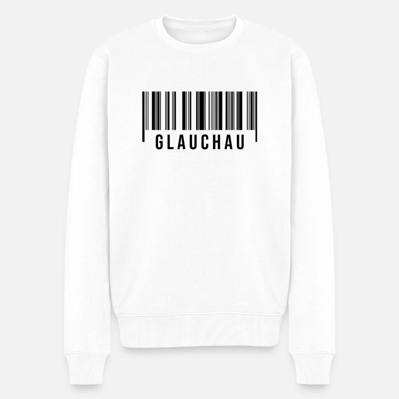 Erzgebirge Strichcode Glauchau - Männer Premium Bio Pullover - Weiß