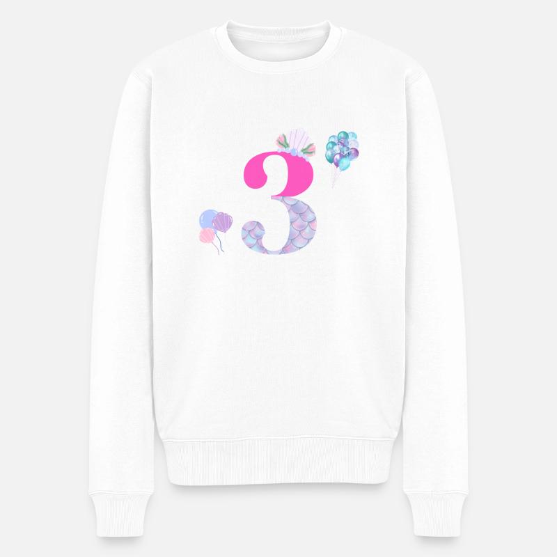 3e anniversaire sirène - Pull Premium bio Homme - blanc