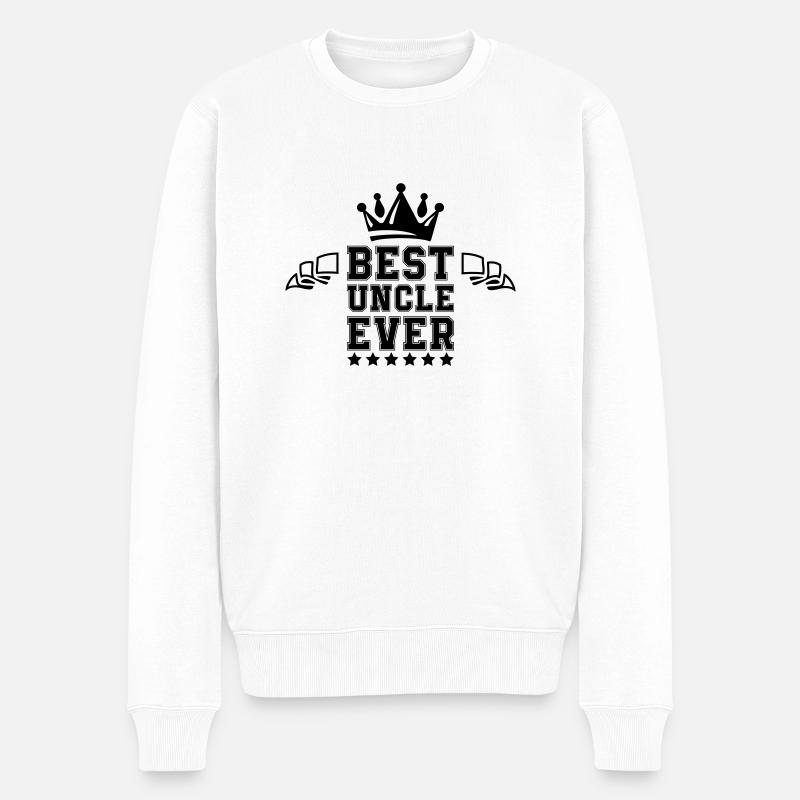 best uncle ever - Männer Premium Bio Pullover - Weiß