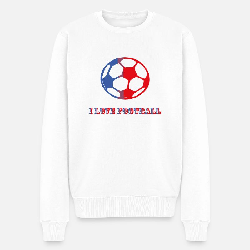 Fußball - Männer Premium Bio Pullover - Weiß