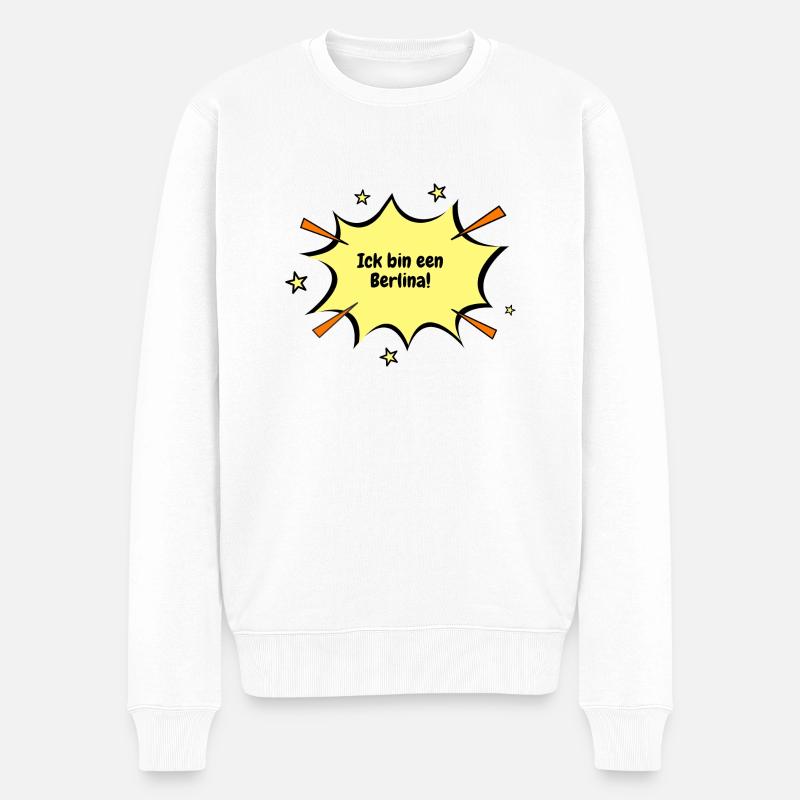 Berlin Ick bin een Berlina! - Männer Premium Bio Pullover - Weiß