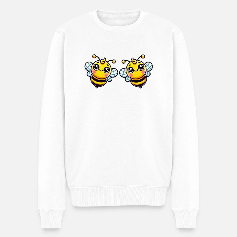 biene 2 - Männer Premium Bio Pullover - Weiß