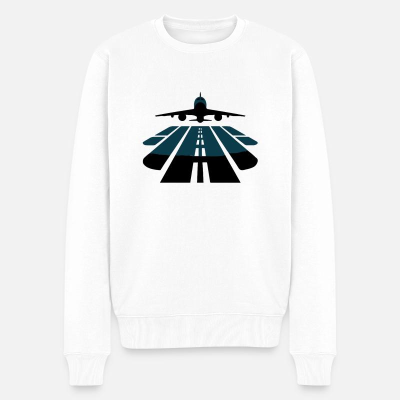 FLUGHAFEN - Männer Premium Bio Pullover - Weiß