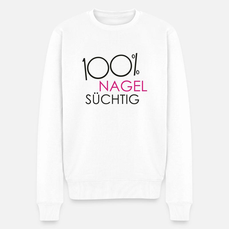 nagelsuechtig - Männer Premium Bio Pullover - Weiß