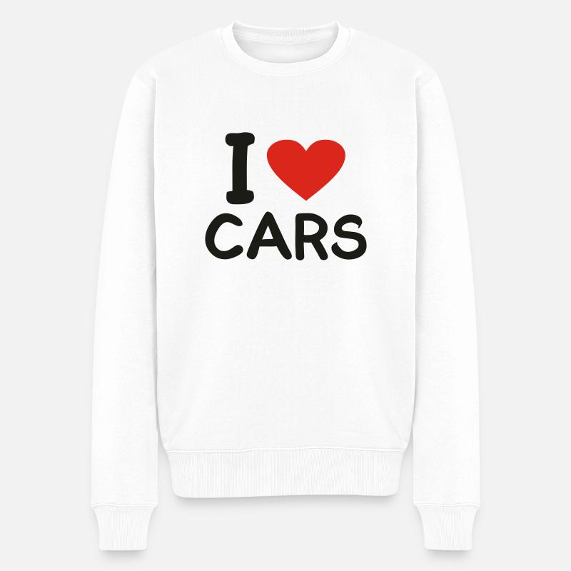 i love Cars - Männer Premium Bio Pullover - Weiß
