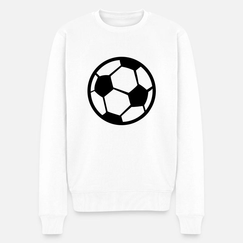 Fußball Ball Klassisch - Männer Premium Bio Pullover - Weiß