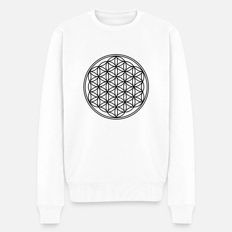 Fleur de Vie 2D - Pull Premium bio Homme - blanc
