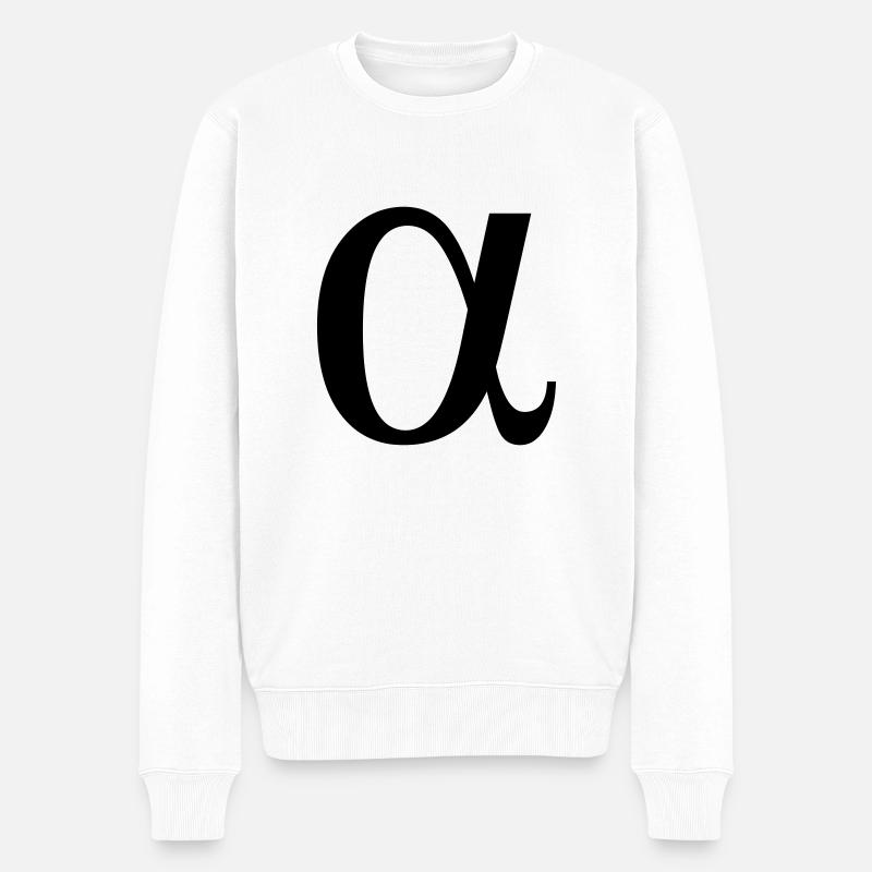 alpha griechische Buchstabe - Männer Premium Bio Pullover - Weiß