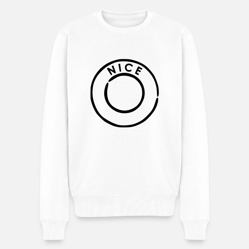 Nizza - Nice - Männer Premium Bio Pullover - Weiß