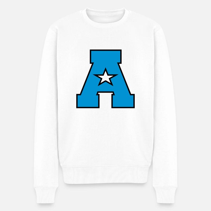 a_letter - Männer Premium Bio Pullover - Weiß