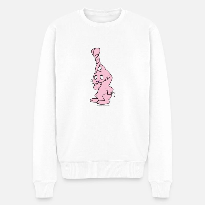 Hase mit verdrehten Ohren - Männer Premium Bio Pullover - Weiß