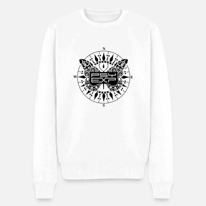 Psy Exp Festival Logo - Männer Premium Bio Pullover - Weiß