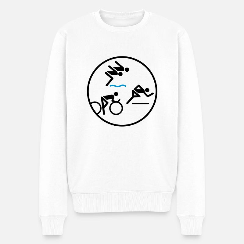 Triathlon Classic - Männer Premium Bio Pullover - Weiß