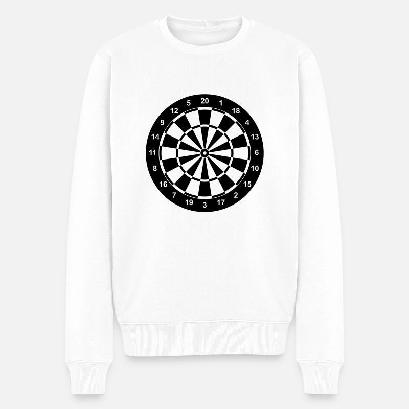 dartboard_1fb - Männer Premium Bio Pullover - Weiß