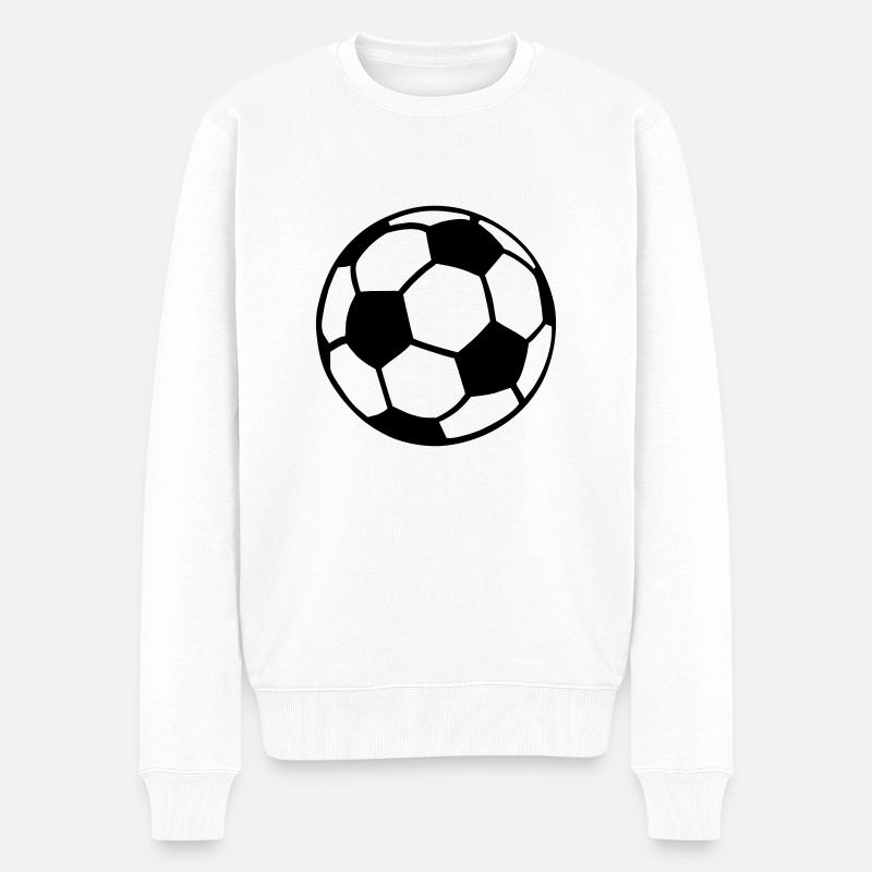 Fußball - Männer Premium Bio Pullover - Weiß