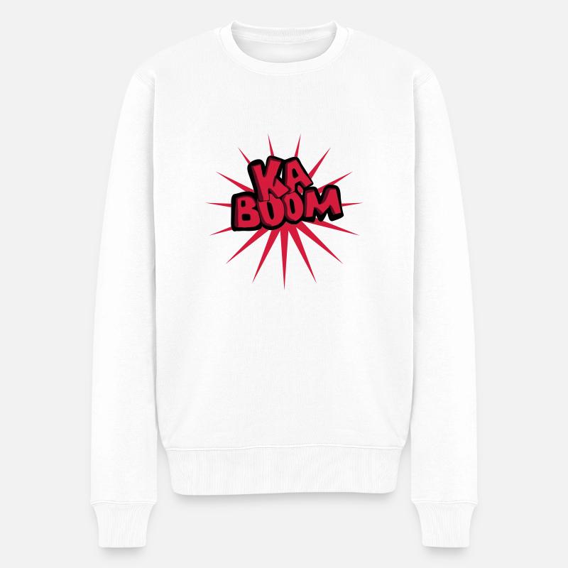 kaboom - Männer Premium Bio Pullover - Weiß