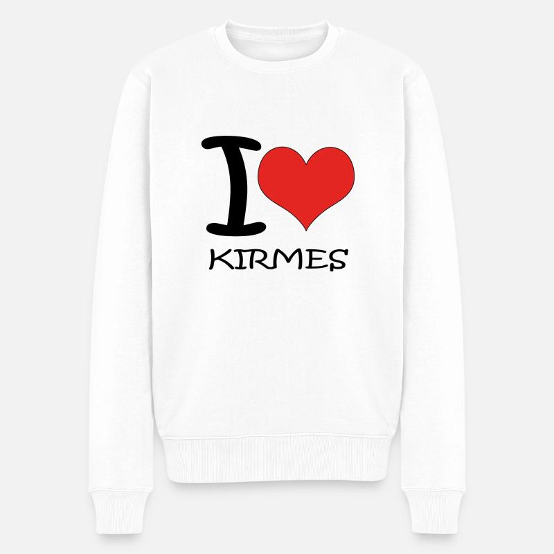 I Love Kirmes - Männer Premium Bio Pullover - Weiß