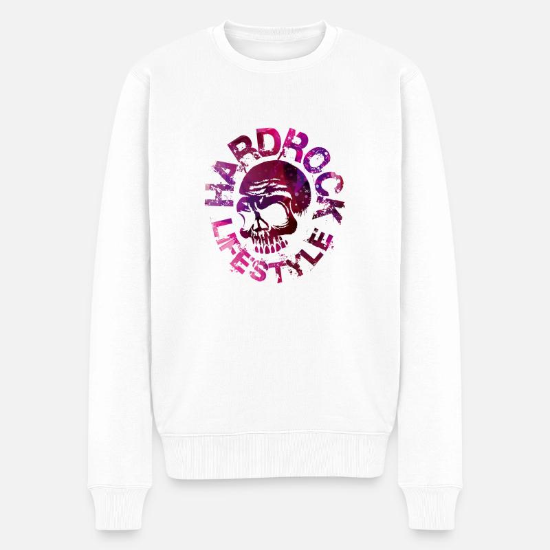 Hard Rock lifestyle - Männer Premium Bio Pullover - Weiß