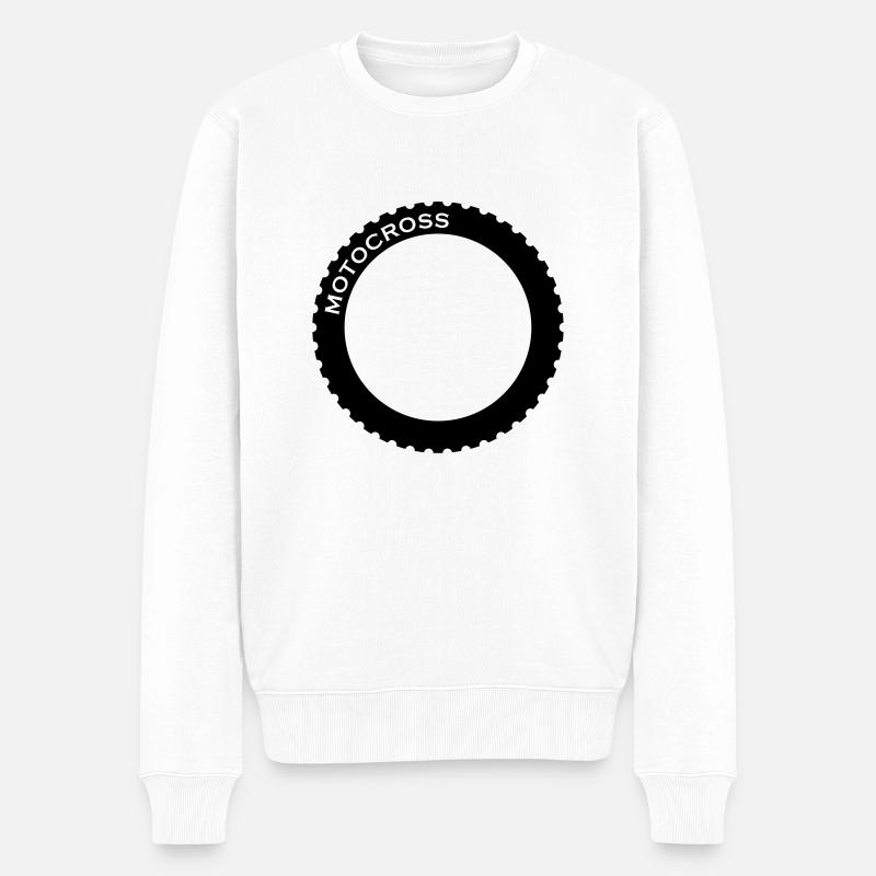 Motocross, 1fb - Männer Premium Bio Pullover - Weiß