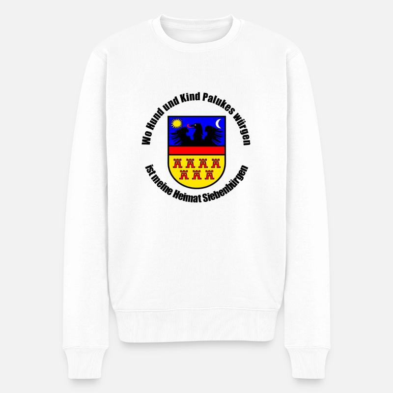 Wo Hund und Kind Palukes würgen... - Männer Premium Bio Pullover - Weiß