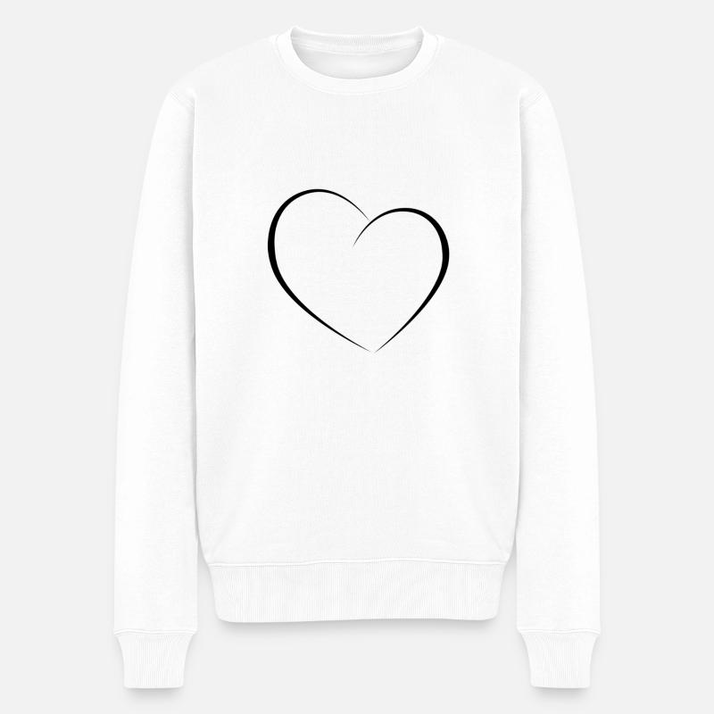 Coeur noir - Pull Premium bio Homme - blanc