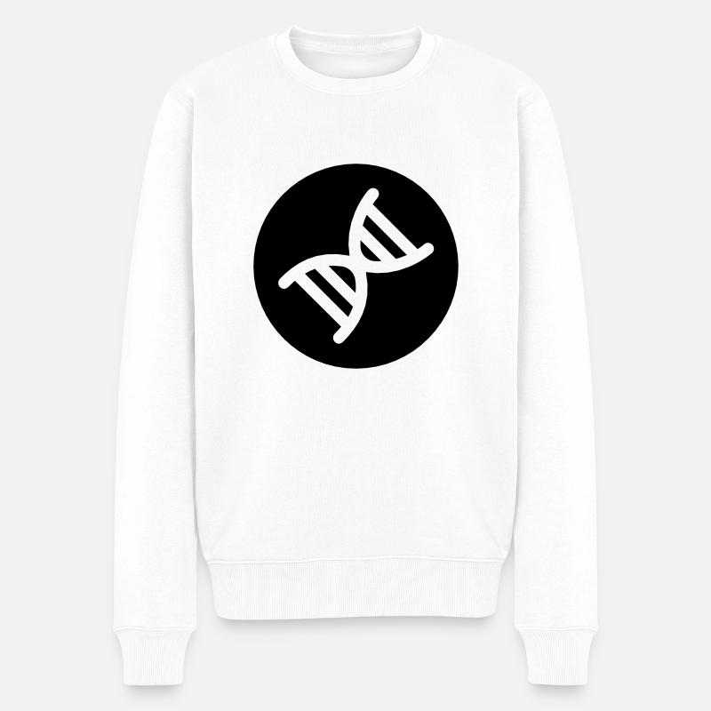 DNA Doppelhelix - Männer Premium Bio Pullover - Weiß