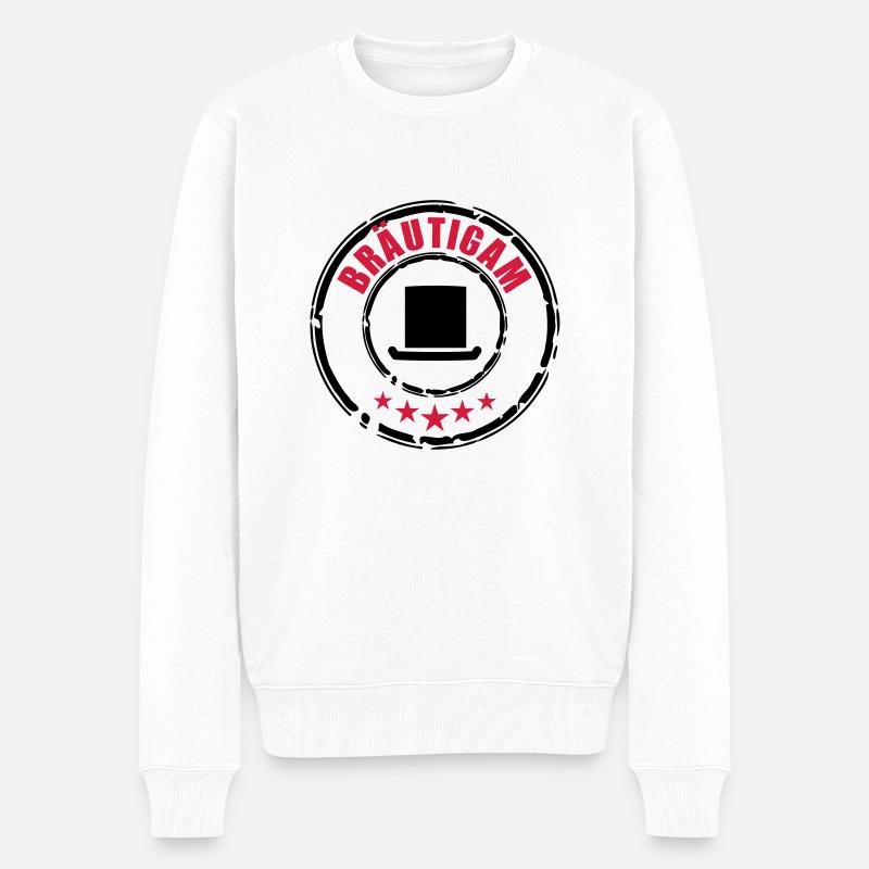 Bräutigam Stempel - Männer Premium Bio Pullover - Weiß