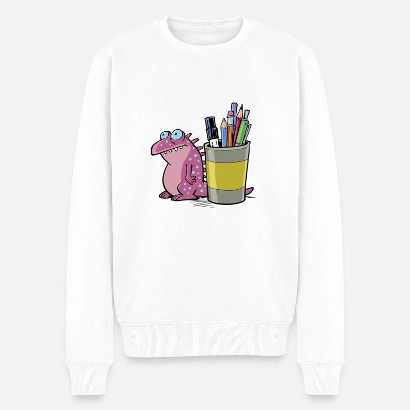 GEOlino Wadenbeißer-Drache - Männer Premium Bio Pullover - Weiß
