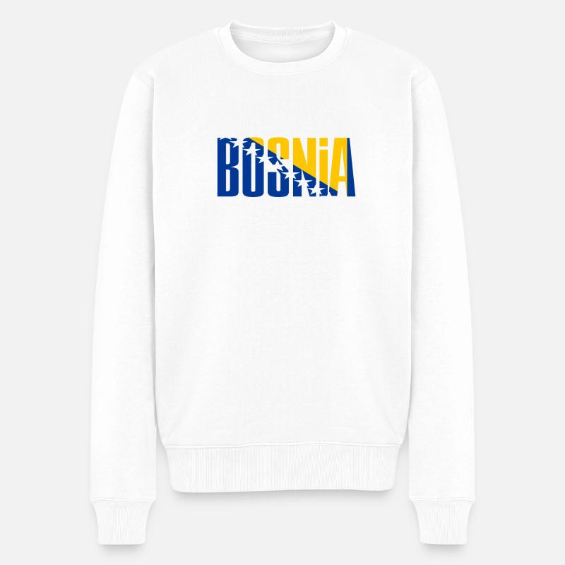 Bosnien Herzegowina - Männer Premium Bio Pullover - Weiß