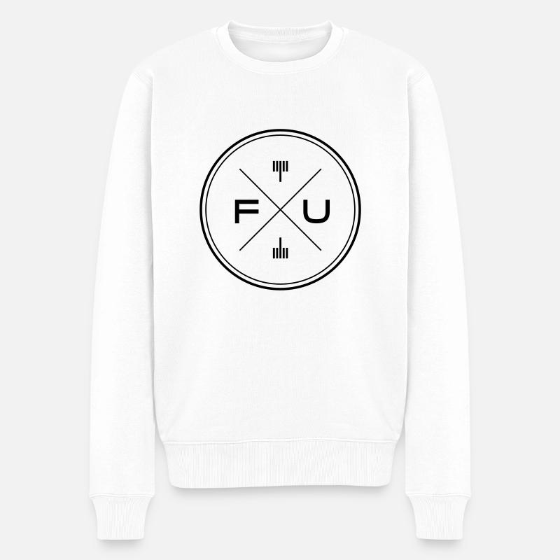 FU – Fuck you - Männer Premium Bio Pullover - Weiß