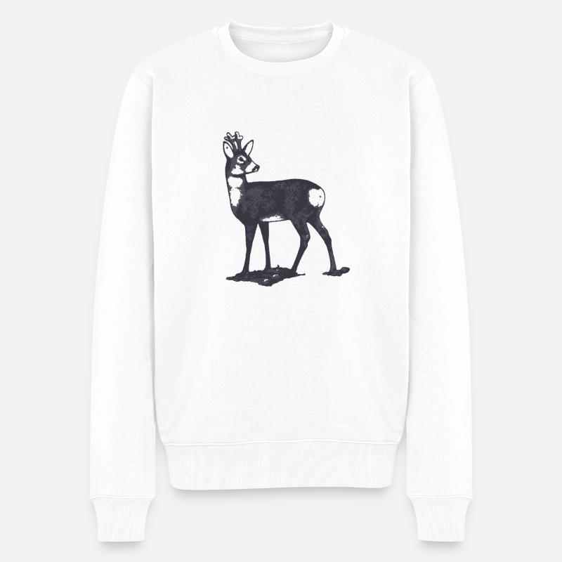 deer - Männer Premium Bio Pullover - Weiß