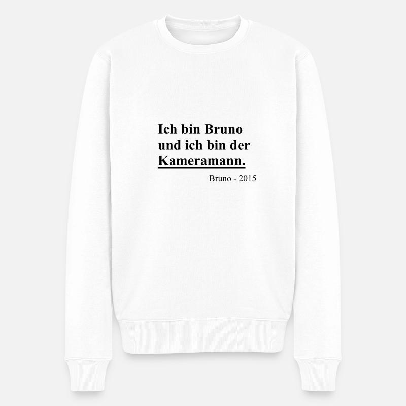 Bruno der Kameramann - Männer Premium Bio Pullover - Weiß