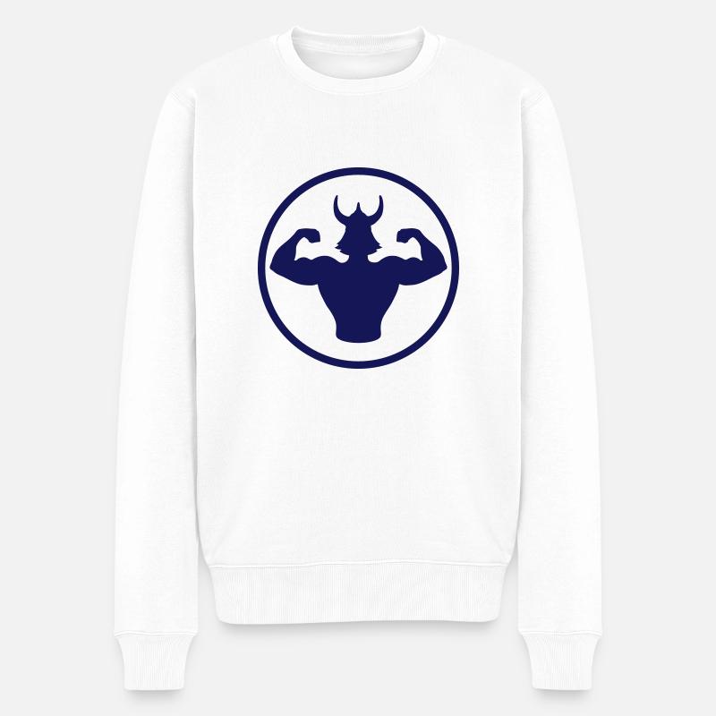 wikinger_bodybuilder_1 - Pull Premium bio Homme - blanc