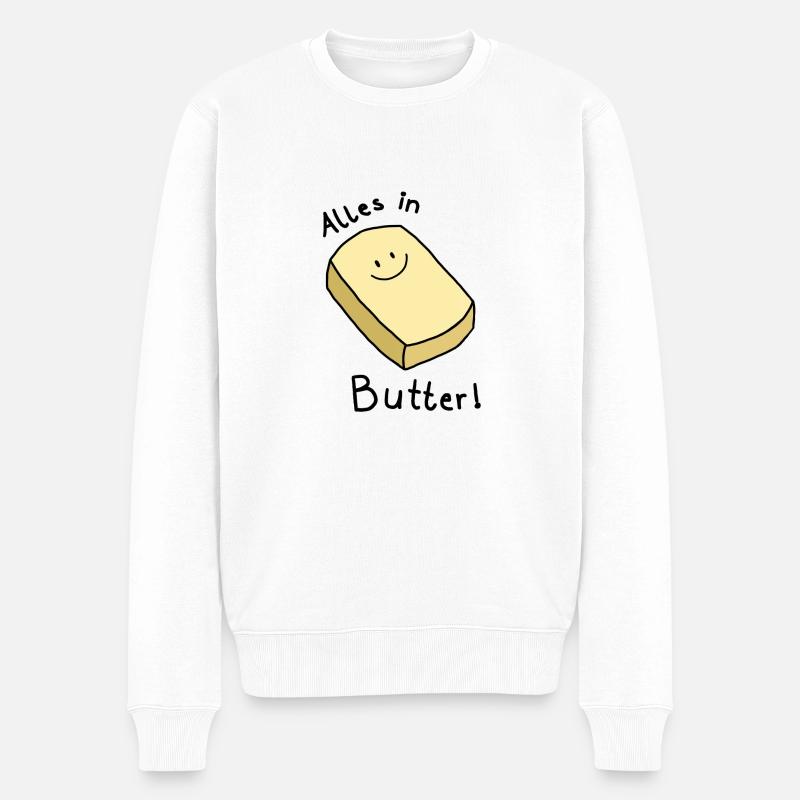 Alles in Butter - Männer Premium Bio Pullover - Weiß