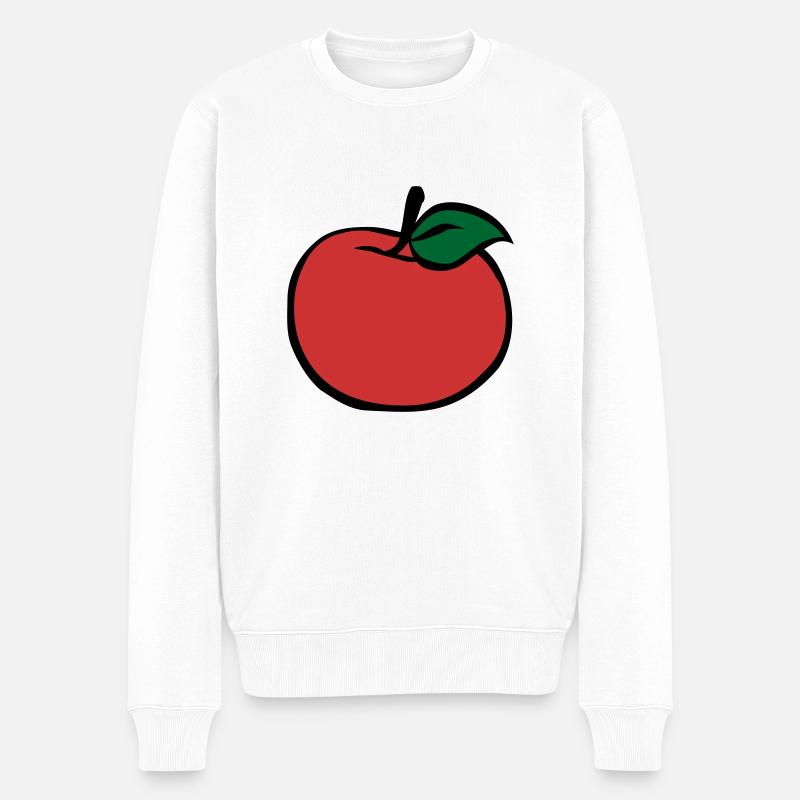 Apfel - Männer Premium Bio Pullover - Weiß