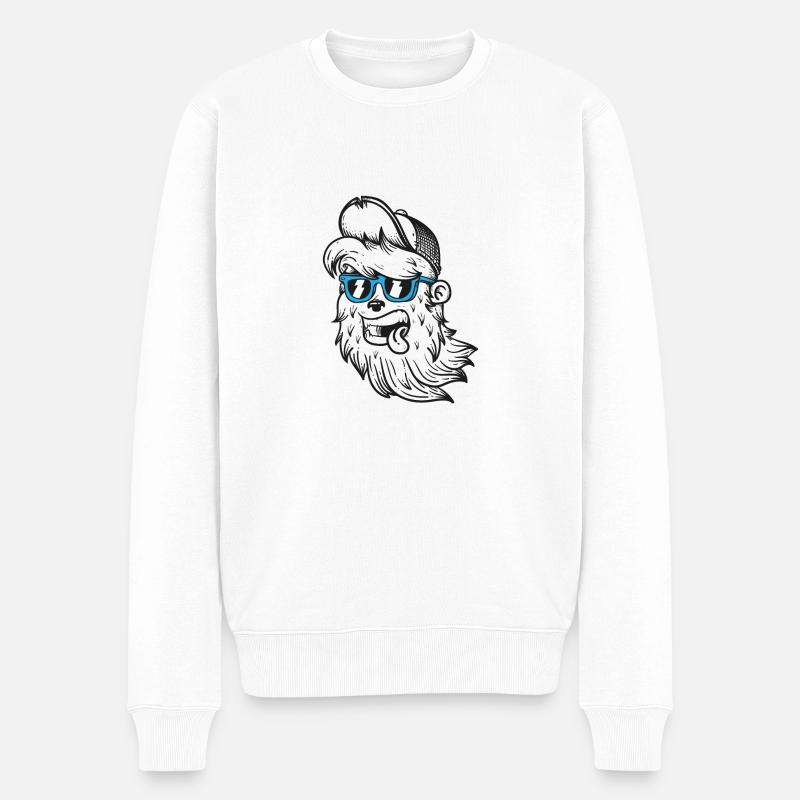 drôle hipster - Pull Premium bio Homme - blanc