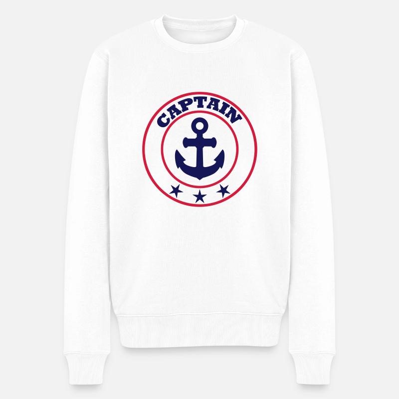 Captain-svg - Männer Premium Bio Pullover - Weiß