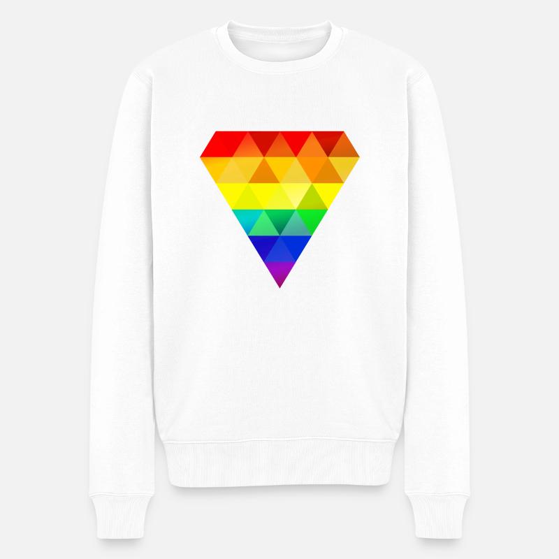 Pride Diamond - Männer Premium Bio Pullover - Weiß