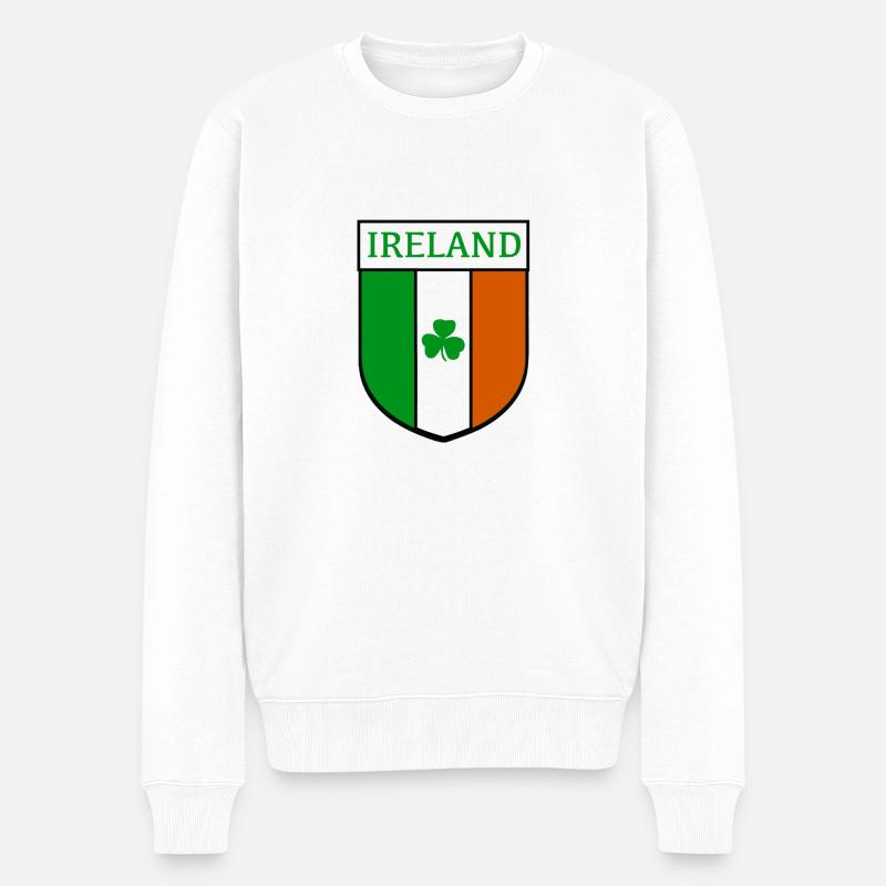 ireland hemblem - Männer Premium Bio Pullover - Weiß