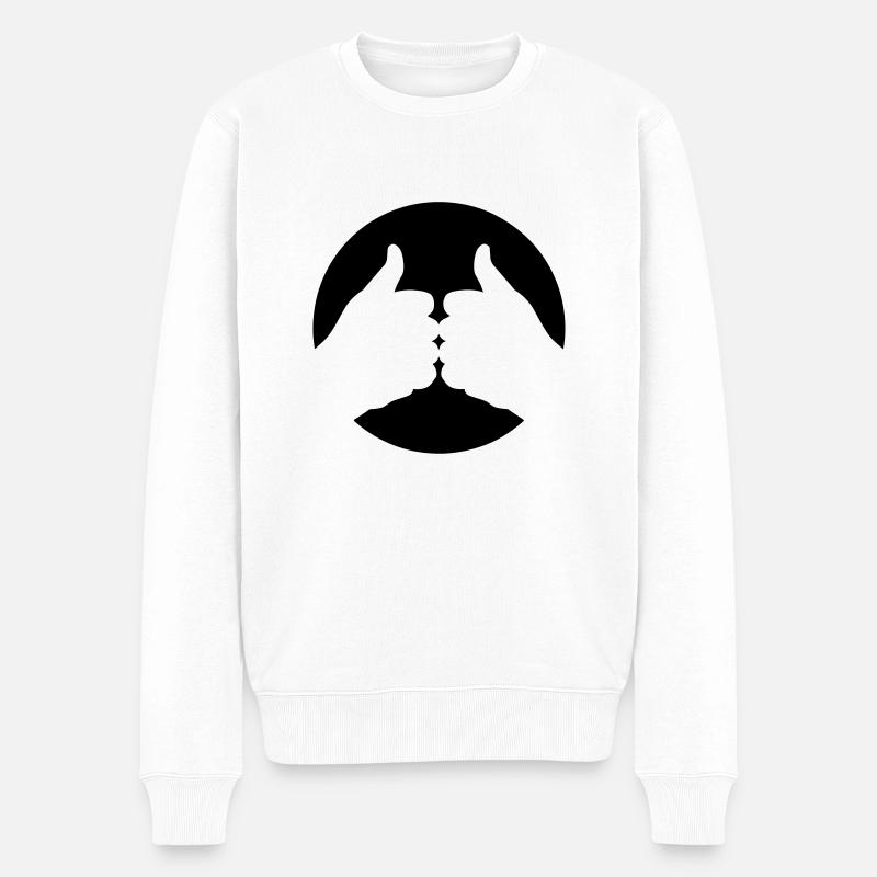 Daumen hoch - Männer Premium Bio Pullover - Weiß