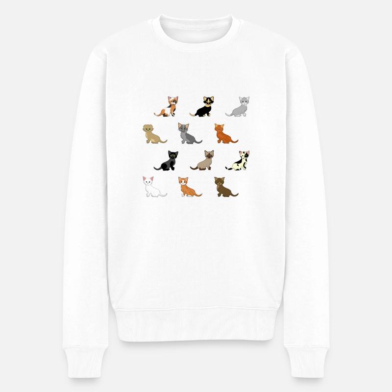 12 Babykatzen - Männer Premium Bio Pullover - Weiß