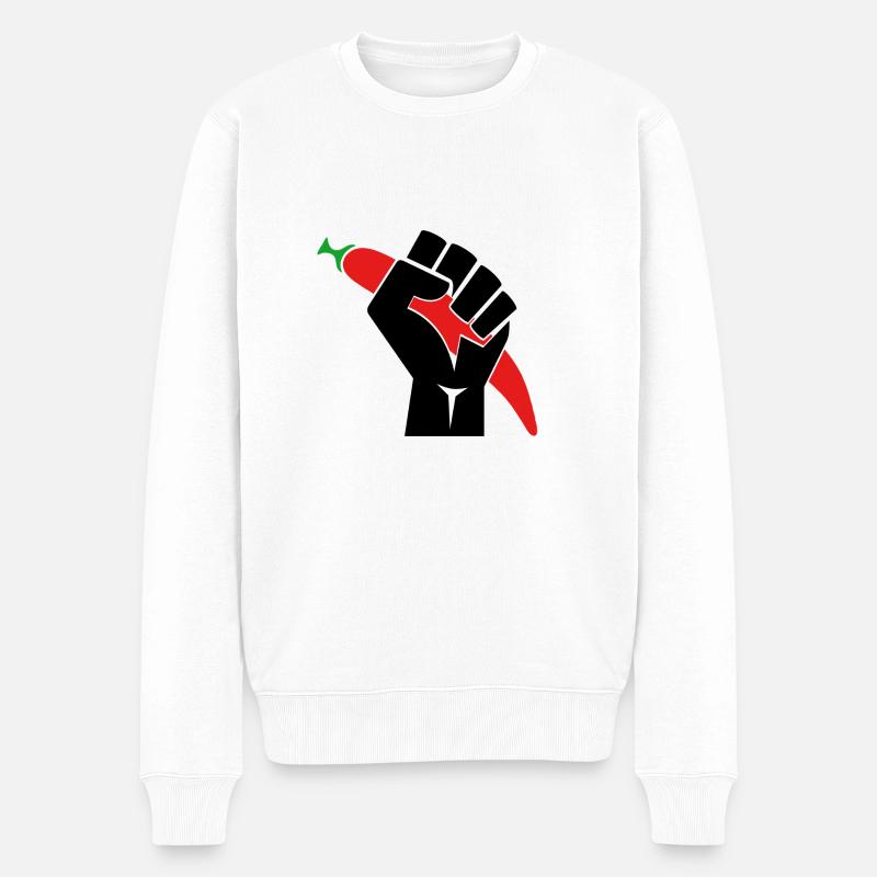 poing levé pimenté - Pull Premium bio Homme - blanc