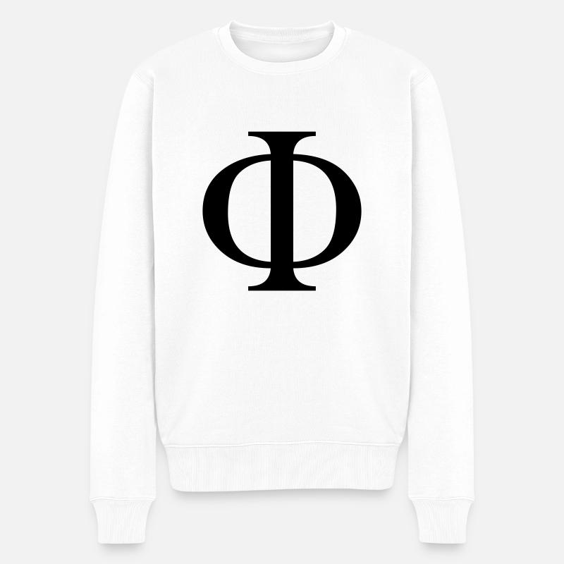 phi greek - Männer Premium Bio Pullover - Weiß