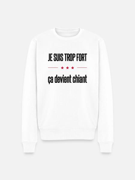 trop fort - Pull Premium bio Homme - blanc